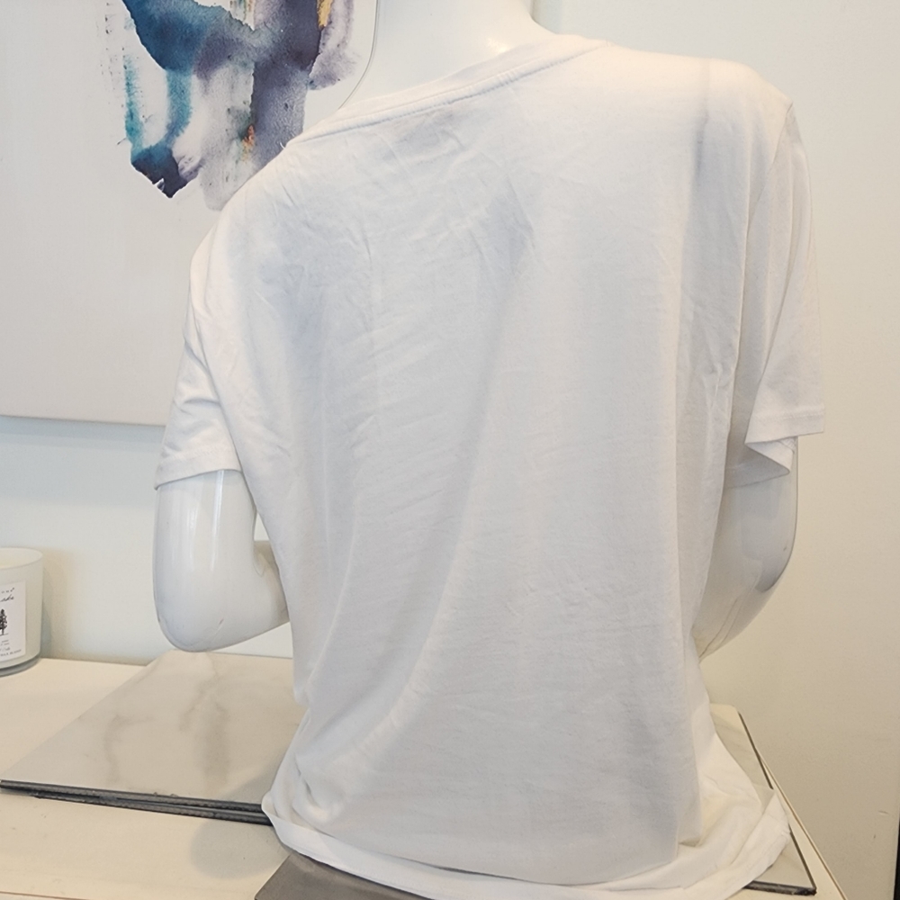 Calvin Klein, NWTO, Women's  white t-shirt. Size Large. - Picture 15 of 16